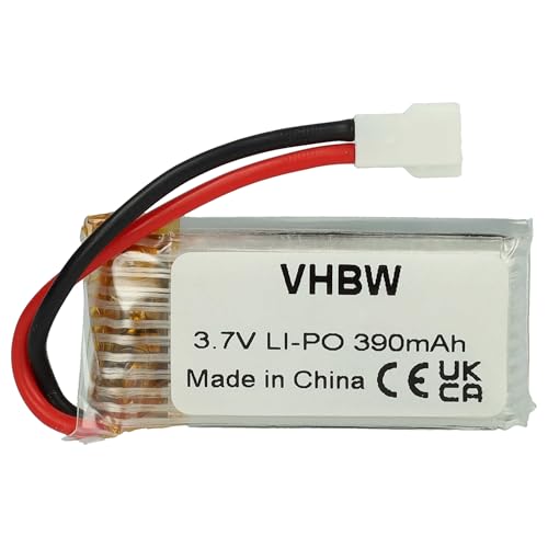 vhbw Batería Compatible con Hubsan X4 H107, H107D dron, multicóptero, cuadricóptero (390 mAh, 3,7 V, Li Poli)