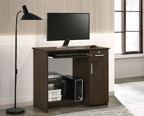 Image of DeckUp Nobu Home Engineered Wood Study Table and Office Desk (Walnut, Matte Finish)