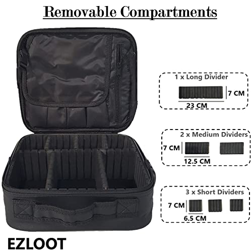 Image of Travel Makeup Case, Professional Cosmetic Train Cases Artist Storage Bag Make Up Tool Boxes Brushes Bags with Compartments Vanity Organizer (10 INCH(1 Layer), Chess Pattern)