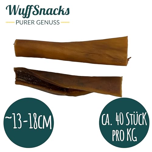 Pferdekopfhaut für Hunde I 1 kg I getrocknete Pferdehaut I Pferdefleisch für Hunde I Hundeleckerli Pferd fettarm I Leckerlies für Allergiker von Wuffsnacks
