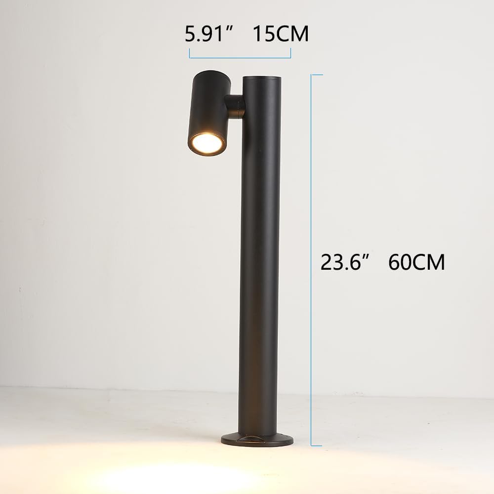 Modern Pathway Lights Adjustable Angle Spotlight Post Lights Outdoor Path Lights LED 2700K Warm Light Walkway Lighting Landscape Sideway Lighting IP65 Waterproof (1-Light)