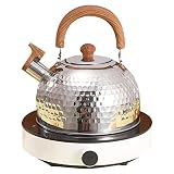 Mango resistente al calor: Kettle Whistling tiene un mango resistente al calor que le permite sostenerlo sin quemarse, y la parte inferior facilita abrirlo y verterlo con una mano. La combinación de materiales de nailon de alta calidad puede aislar eficazmente el calor y evitar quemaduras.