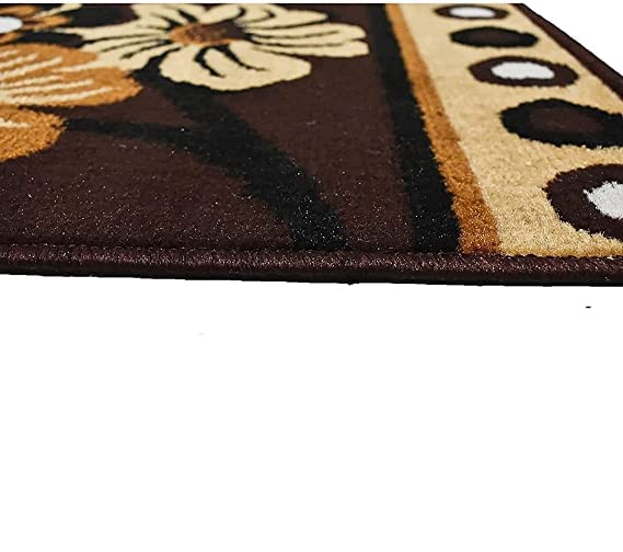 Image of Soft Thick Washable Rugs for Home Decor Living Room 6x8 Feet (180 x 235 Cm) Brown Color