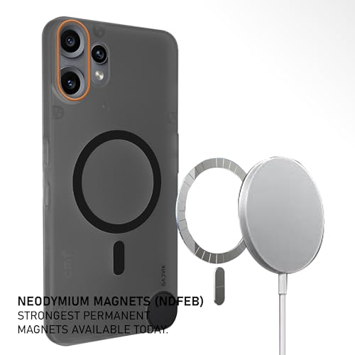 Image of Compatible for CMF by Nothing Phone 2 Pro Frosted Translucent Hard Back | Only Compatible with Wireless Magnetic Accessories | Thin and Slim Magnetic Back Cover (Black)