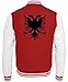 Drapeau de l'Albanie Adler - Drapeau National de Football - Design Simple et Amusant - Veste College - - Taille L