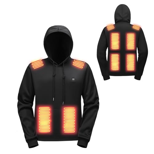 Heated Hoodie Unisex,Mens Womens USB Electric Heated Sweatshirt,Heating Warm Outdoor Pullover Hoodies Fall Winter2
