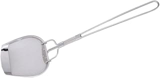 JOEBO 1pc Stainless Steel Oil Residue Shovel Stainless Steel Spoon Sieve Strainer Spaghetti Noodles Pasta Air Fryer Mesh Basket Rectangular Deep Fryer Colander Spoon Fried Food Supply
