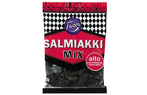 10 Bags x 180g of Fazer Salmiakki Mix - Original - Finnish - Salty Liquorice - Licorice - Salmiak - Wine Gums - Candies - Sweets