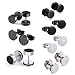 Produktbild Hongyantech 7 Paare Edelstahl Creolen Ohrringe Set für Damen Herren, Allergiefrei Ohrstecker Stecker Ohrschmuck, Silber Schwarz