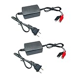2PCS 12V 1300mA Sealed Lead Acid (SLA) Smart Battery Charger, Automatic Trickle Charger Maintainer with Short Circuit Protection Compatible with Car RV ATV Boat Motorcycle
