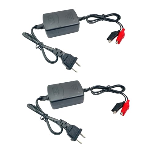 2PCS 12V 1300mA Sealed Lead Acid (SLA) Smart Battery Charger, Automatic Trickle Charger Maintainer with Short Circuit Protection Compatible with Car RV ATV Boat Motorcycle