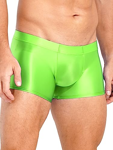 Men's Low Rise Glossy Bulge Pouch Boxer Brief Underwear Male Swimming Shorts Trunks4