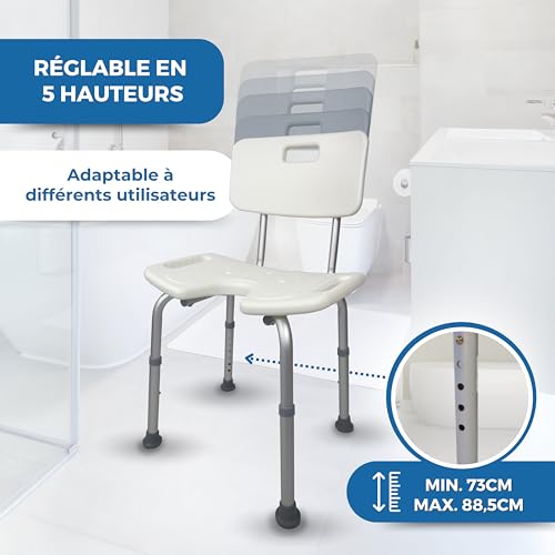 Siège de douche Marisma Mobiclinic contre les risques de chute