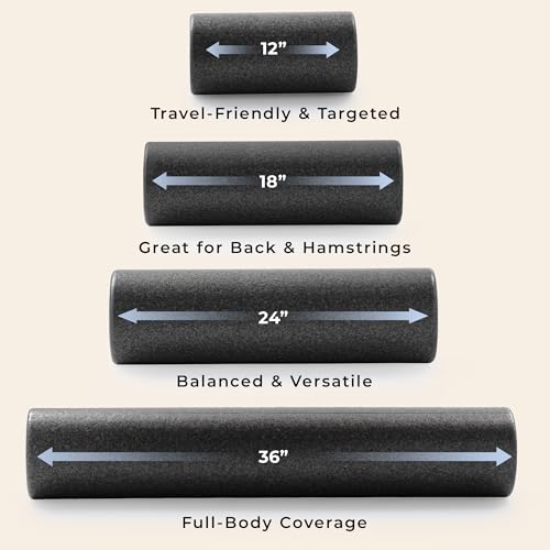 Sunny Health & Fitness 18" Black High-Density Yoga Foam Roller - image 6