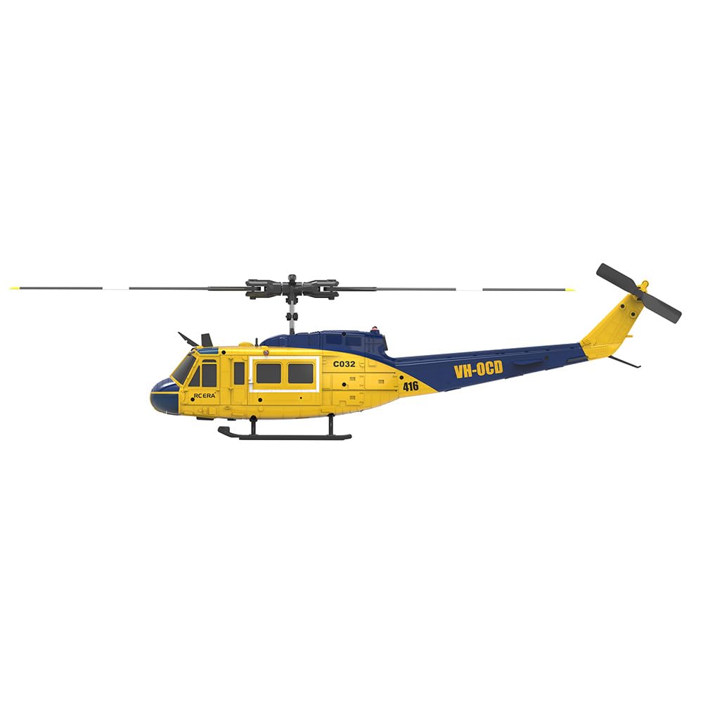 Torcster Hubschrauber Bell UH-1D gelb Brushless 6G 297mm RTF 2,4G Ferngesteuert 3D Anfänger Indoor Heli