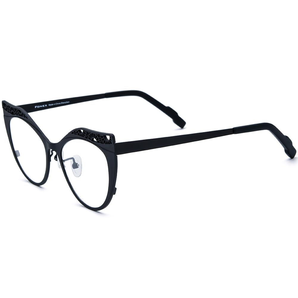 FONEX Colorful Pure Titanium Glasses Frame Women Retro Round Eyeglasses