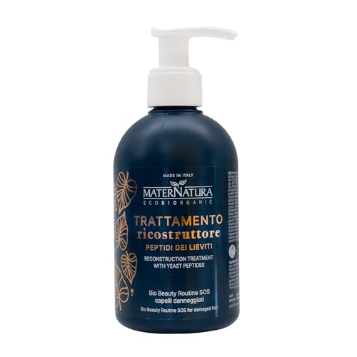 Maternatura, Tratamiento Reconstructor con Péptidos de Levadura para Cabello Dañado, Limpia y Repara el Cabello, Bio Beauty Routine SOS para Cabello Dañado, Made in Italy - 250 ml