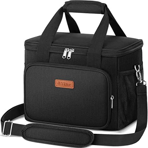 Tiblue Insulated Lunch Bag for Men Women - Reusable Lunch Box Leakproof Cooler Tote Portable Freezable Kids Adult Lunch Bag with Adjustable Shoulder Strap to Office Work School Picnic