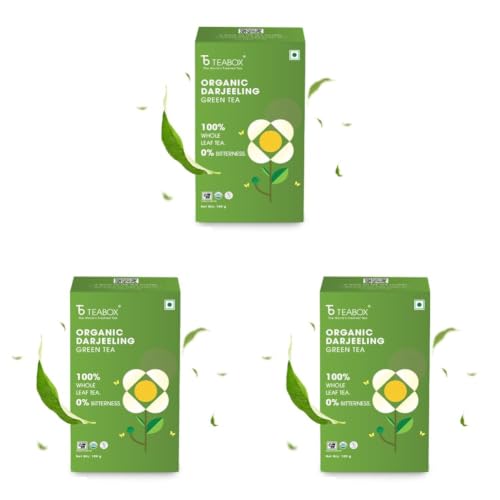 Image of Teabox Green Tea Loose Leaves | Made with 100% Whole Leaf, Sourced from Highlands | 0% Bitterness Assured | 100G (Pack of 3)