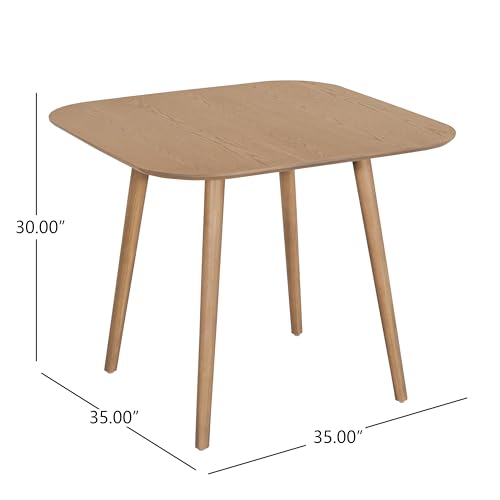 Christopher Knight Home Ekko Modern Small Dining Table, Wooden Square Dining Room/Kitchen Table with Tapered Splayed Legs, Compact Dinner Table with Faux Wood Veneer, Easy Assembly, Light Natural by Christopher Knight Home - Used condition - Image 8