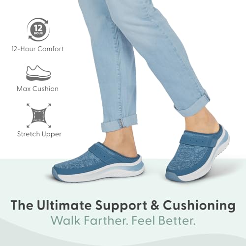 Orthofeet Women's Orthopedic Knit Iris Slip On Mule Sneakers2
