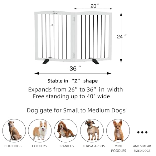 SFJC Portão De Painel Independente Para Cães Para Ambientes Internos, Portas, Escadas Ou Corredores,