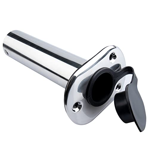 Xinkunmarine 2 Pack Fishing Rod Holders For Boat,Stainless Steel Flush Mount Rod Holder For Boat Pvc Caps And Inner Tubes,Fishing Pole Holders Rod Rack For Marine Boat,Yacht,Fishing Boat(90 Degree) #TOP3