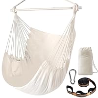 Chihee Hängesessel Schaukelstuhl Hängematte Stuhl Großer Hängesitz Patio-Rasen Entspannen Baumwollgewebe für hohen Komfort Langlebigkeit Perfekt für drinnen/außen Haus Schlafzimmer Terrasse Hof Garten