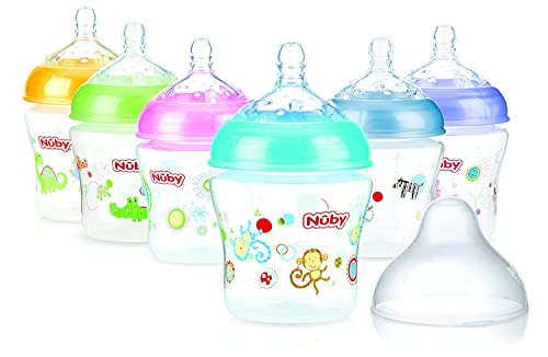 NUBY biberón boca ancha tetina anticolicos +0 meses 180 ml