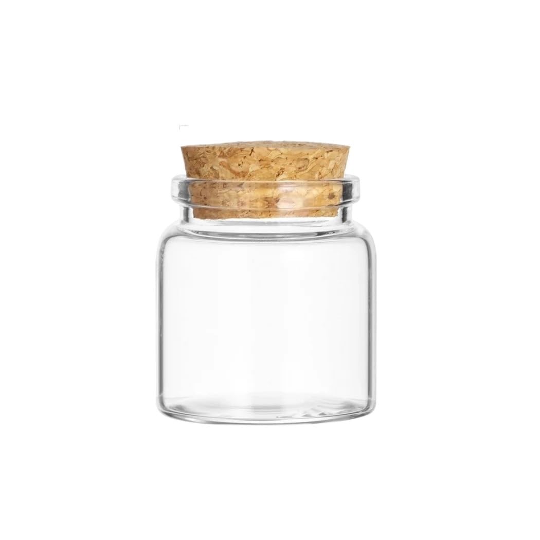 ZNJAMN 48Pcs Small Glass Bottles 50ml Mini Candy Vials Potion Empty Spell Jars DIY Wish Message for Pickling