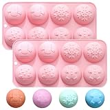 Weihnachten Silikon-Backform, 8 Mulden, 23x12 cm, Rosa, 2er-Set