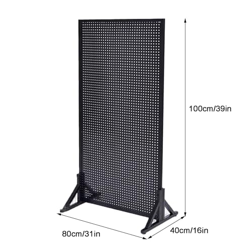 Genérico Panel Perforado para Herramientas, Estante de Pared para Garaje, Almacenamiento de Brocas, Juego de Llaves, Soportes, Paneles Perforados, Panel Perforado de Metal de pie con 20 Ganchos, sopo