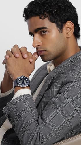 Image of Kenneth Cole Quartz Multifunction Blue Dial Blue Leather Strap Watch for Men - KCWGF0035601MN