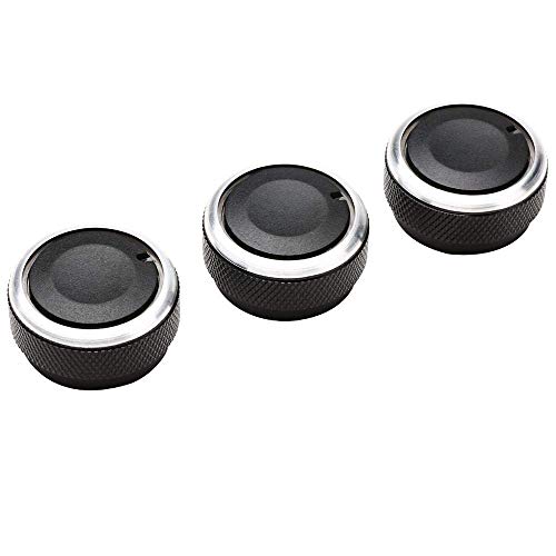 Ecloud Shop A/C Air Conditioning Control Switch Knob Button Tacoma VIOS(2002-2006) Vela Vitz Yaris (Black, Pack of 3)