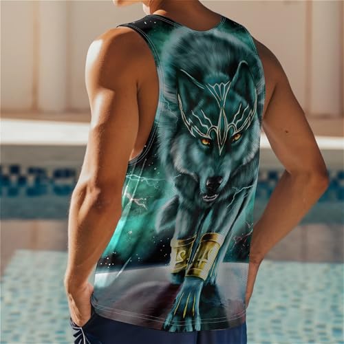 Cool Skull Mens Beach Tank Tops Novelty Graphic Quick Dry Sleeveless Shirt for Beach Workout S-4XL2