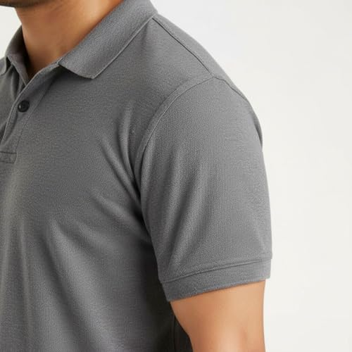 Image of Men's Premium Cotton Pique Polo T-Shirt, Classic Fit Short Sleeve Casual Summer Shirt, Soft & Breathable Fashion Polo