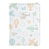 Soporte de cuero para pasaporte de avión de dibujos animados para viajes, funda de pasaporte de gran capacidad para viajes familiares, accesorios imprescindibles
