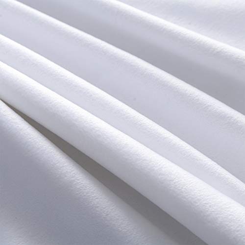 Natus Weaver White Velvet Decorative Throw Pillow Covers Pom Poms Soft Solid Square Cushion Cases For Sofa Couch Bedroom Car, Pack Of 2, 18 X 18 Inches #TOP3