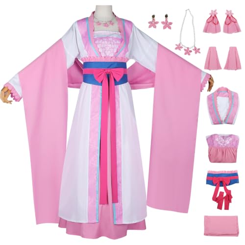 AYIMEIS Lady Lishu Cosplay Costume Set Déguisement de Anime The Apothecary Diaries Lishu Cosplay Outfit Hanfu Rose Halloween Carnaval Noël Fête Vêtements pour Adulte S-XXL