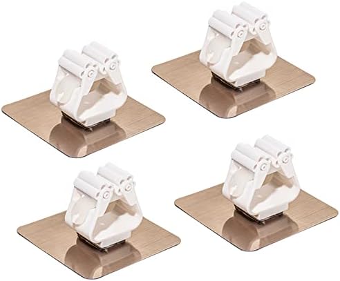 Oamwrae Besenhalterung Set - 6 Stück Selbstklebende Wandhalterungen Mit Silikon Klemmen Für Küche & Bad