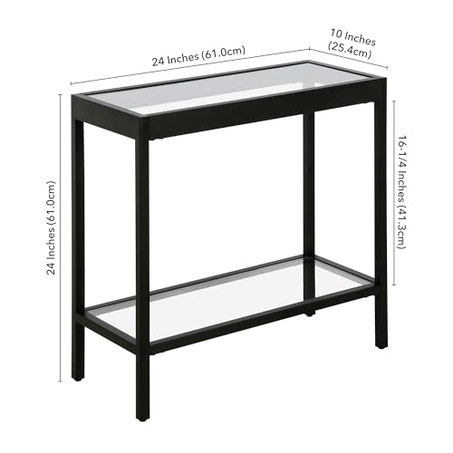 Henn&Hart ST1319 24 Inch Wide Rectangular Rectangular Side Table In Blackened Bronze thumb #8