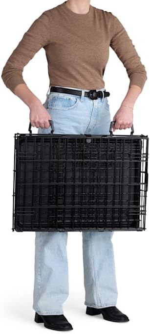 EveryYay by Petco 1-Door Dog Crate Small 24" L X 17.5" W X 19.5" H Black: with Handles