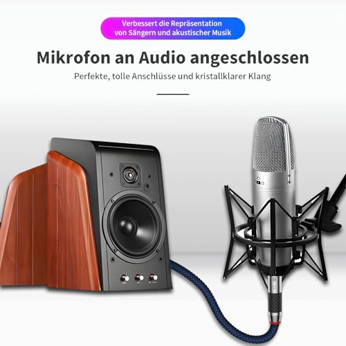 Tertullus High End XLR Kabel Audiokabel 2m XLR Stecker auf Buchse Versilbert OFC xlr Stereo Kabel für CD, Power Amplifier, Monitorlautsprecher, Kopfhörer Verstärker