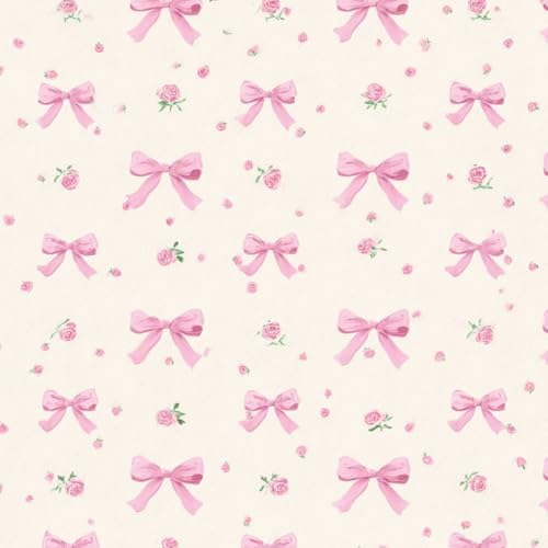 ODGNTEIVG Peel and Stick Wallpaper Coquette Ribbon Flower Seamless Cute