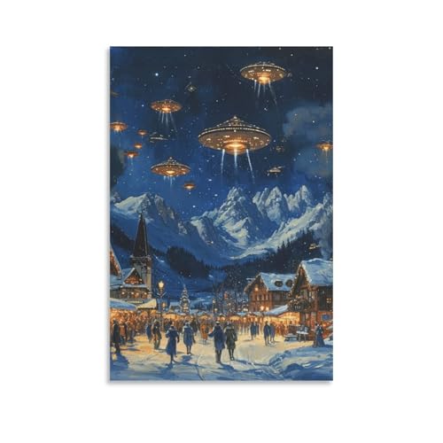 Poster carré de village de vacances impression sur toile 50x75 cm