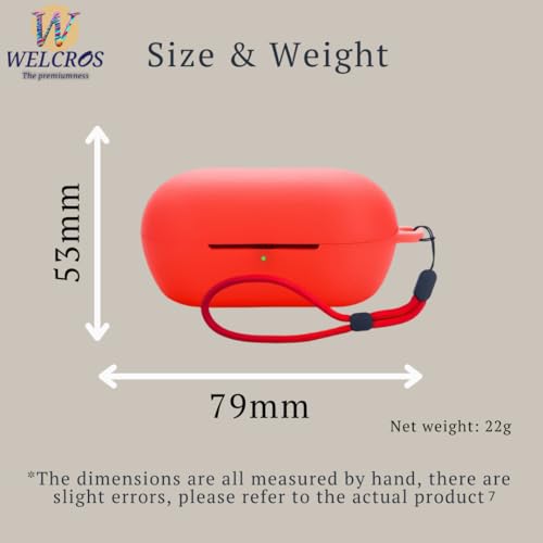 Image of WELCROS Soft Silicone Case Cover for Sony WF-C710N | C710NSA with Lanyard (Red)