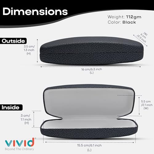 Image of VIVID Vision Unisex Adult Eyewear Specs Case Cover | Screw Driver | Free Cloth | Protect Eye Glasses | Chashma Dibbi | Spectacle Box | HINGE-SPRING | Metal | 3 IN 1