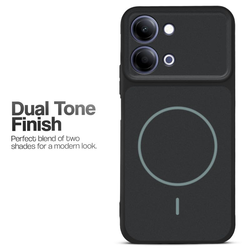 Image of Mr. Case Back Cover for Vivo Y11 5G | Ring Design Protective Case with Camera Cut Protection | Anti Slip Grip | Shockproof Mobile Cover - Stone Black