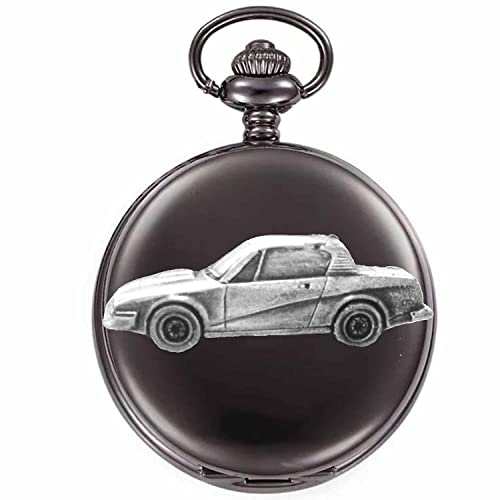 Montre gousset à quartz pour homme voiture britannique TR7 FHC métal noir poli ref272