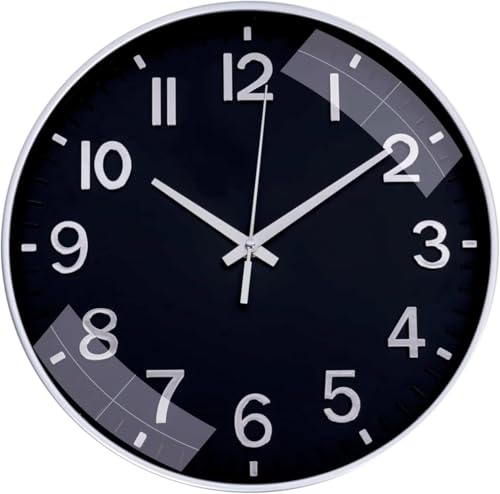 Image of Rylan Plastic Digital Wall Clock 12 inch Silent Quartz Decorative Non-Ticking Classic Clock Battery Operated Round Easy to Read for Room /Home /Kitchen /Bedroom /Office /School (Navyblue)'